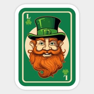 Leprechaun Shamrock Card St Paddys Day Festival Sticker